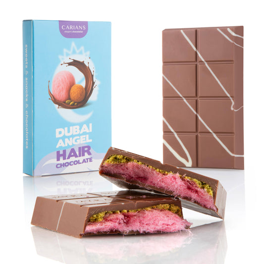 VIRAL DUBAI ANGEL HAIR CHOCOLATE BAR - PINK COTTON+PISTACHIO