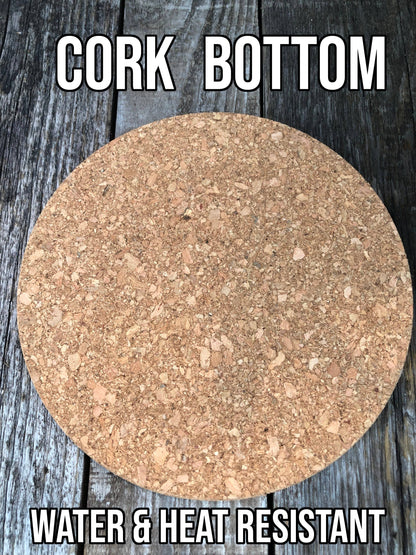 Dramatic AF Cork Plant Mat - Engraved Cork Round - C: 4 Inch Cork Plant Mat