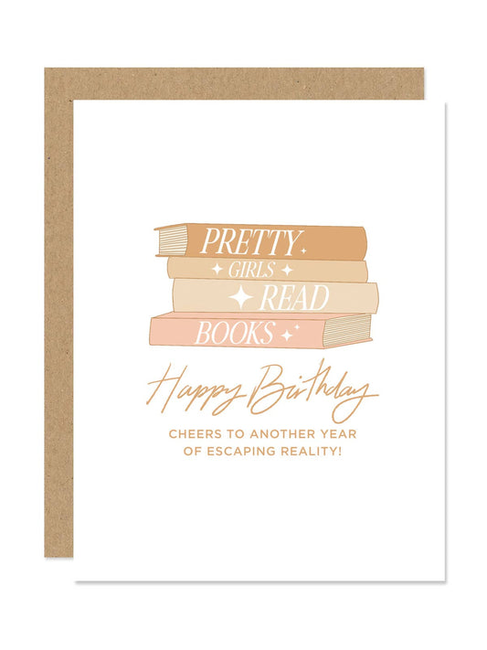 Pretty Girls Read Books Happy Birthday Card