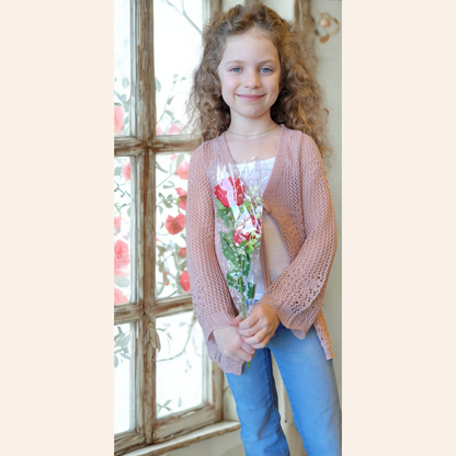 Crochet Bell Sleeve Cardigan- Child