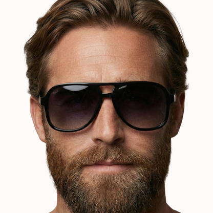 Cruz - Unisex Aviator Sunglasses – Polarized Hair-Friendly: Matte Black