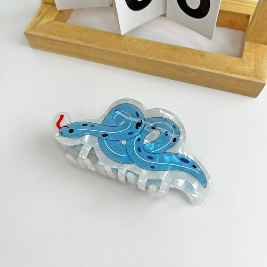 Snake Hair Claw Clip: Blue