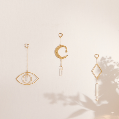 Moonglow Clear Quartz Crystal Wall Charm
