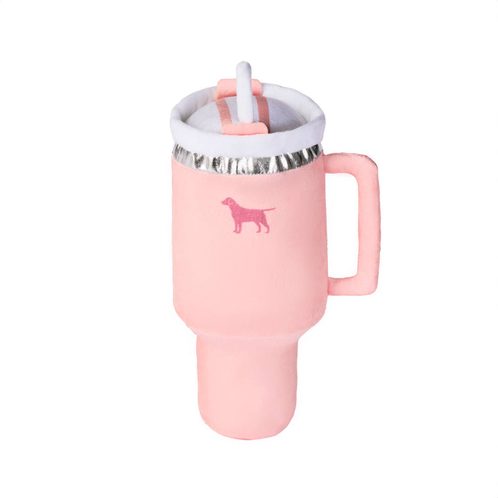 PUPROAR Pup Cup Tumbler Plush  Squeaker Dog Toy: Pink Peach Dust