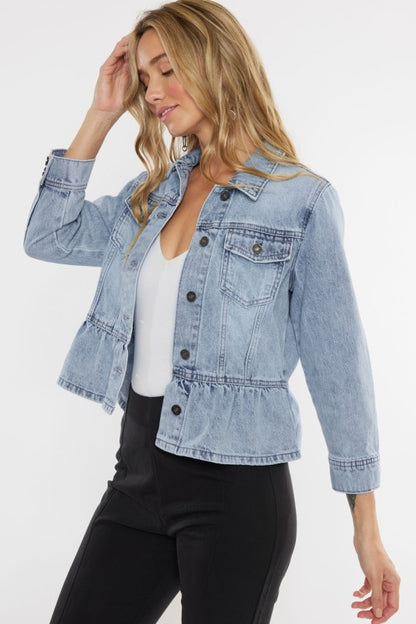 KanCan Peplum Denim Jacket