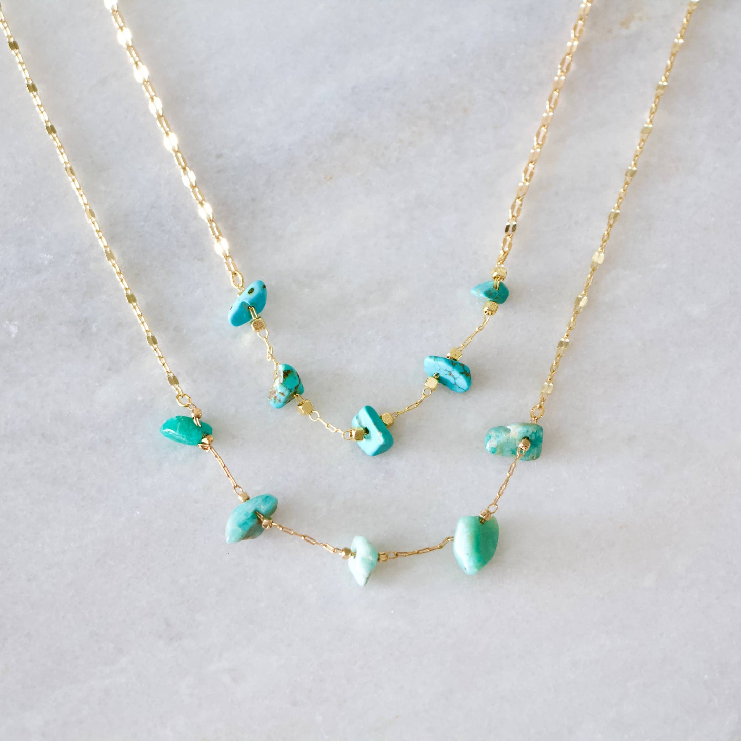 Nugget Necklace - Amazonite, Turquoise: Turquoise