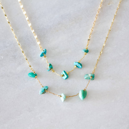 Nugget Necklace - Amazonite, Turquoise: Turquoise