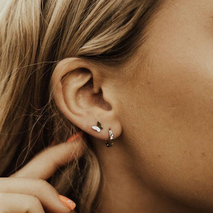 Sydney Hammered Hoops: Silver / Small (10mm)