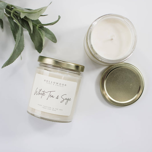 WHITE TEA & SAGE | SPRING | 8-OUNCE CANDLE: 8 OUNCE