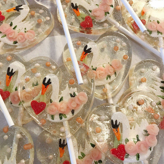 Fondant Victorian Swan Lollipops