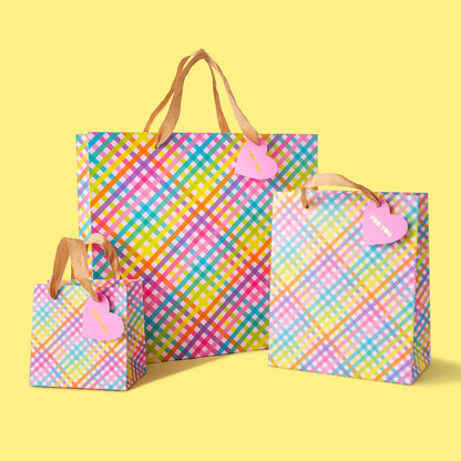 Gift Bags - Colorful Gingham: Medium