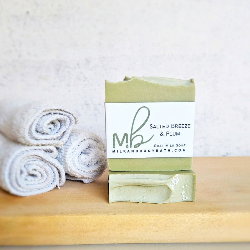 Salted Breeze + Plum Goat Milk Soap | Exfoliating Spa Bar