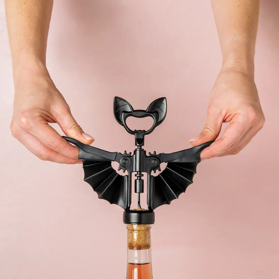 Vino Novelty Bat Wine and Bottle Opener w/wings