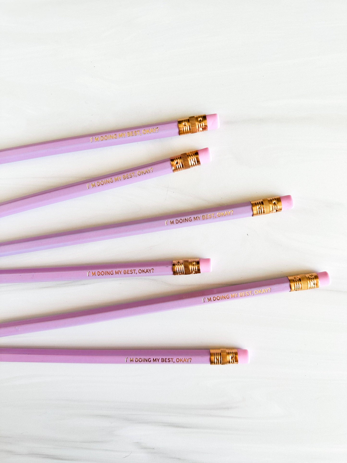 Set of 6 'I'm Doing my Best, Okay?' Hex Pencils | Sharpened