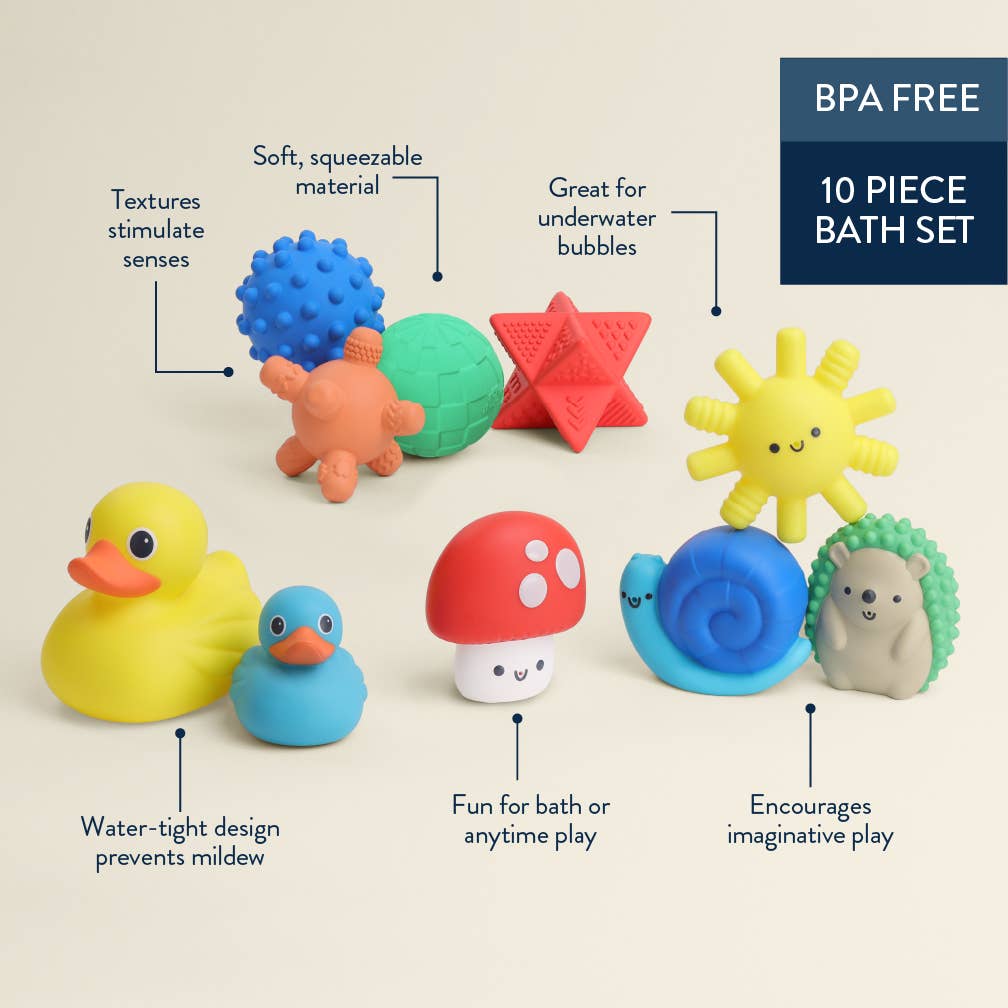Itzy Splash Gift Set™ Soft Bath + Water Toys