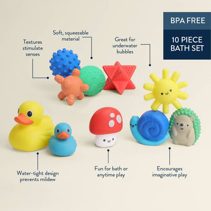 Itzy Splash Gift Set™ Soft Bath + Water Toys