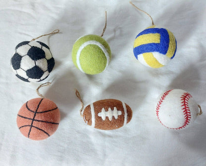 Wool Felt Sports Ornament  – Soccer