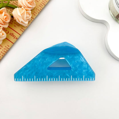 Triangle Ruler Hair Claw Clip: Pink