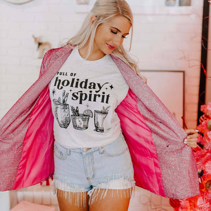 Full of Holiday Spirit WHITE Christmas Shirt: Small
