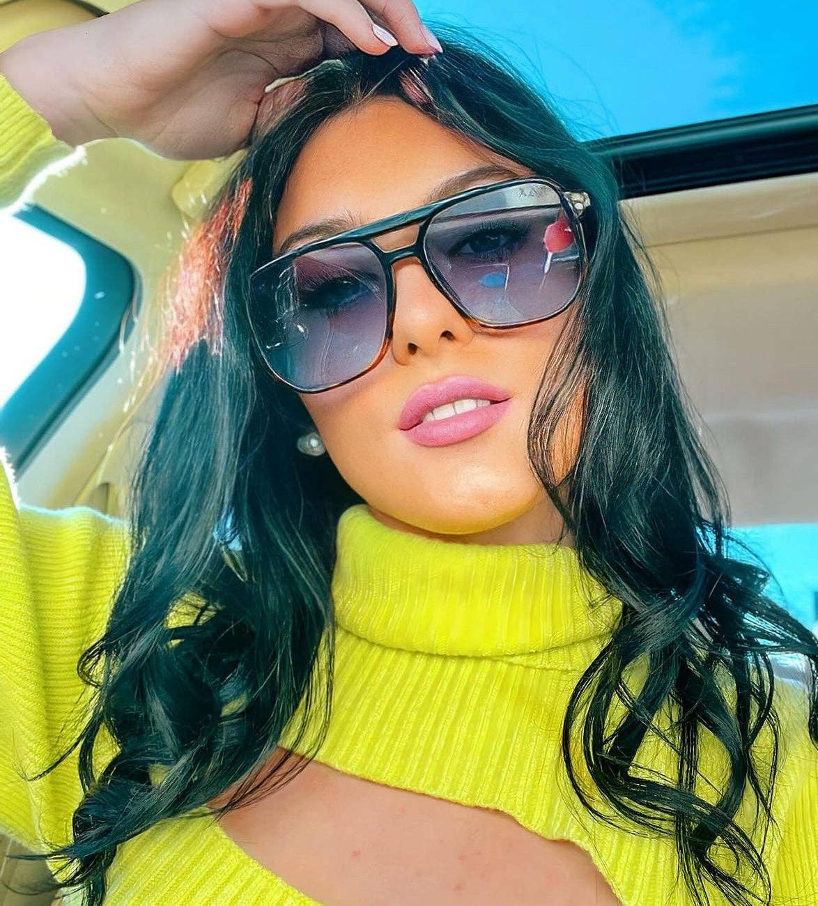 Skye - Unisex Oversized Aviator : Amber