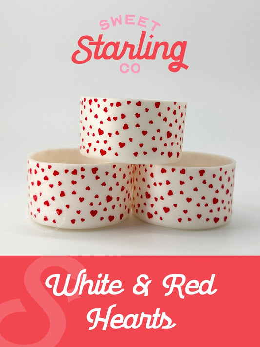 White and Red Hearts Tumbler Boots