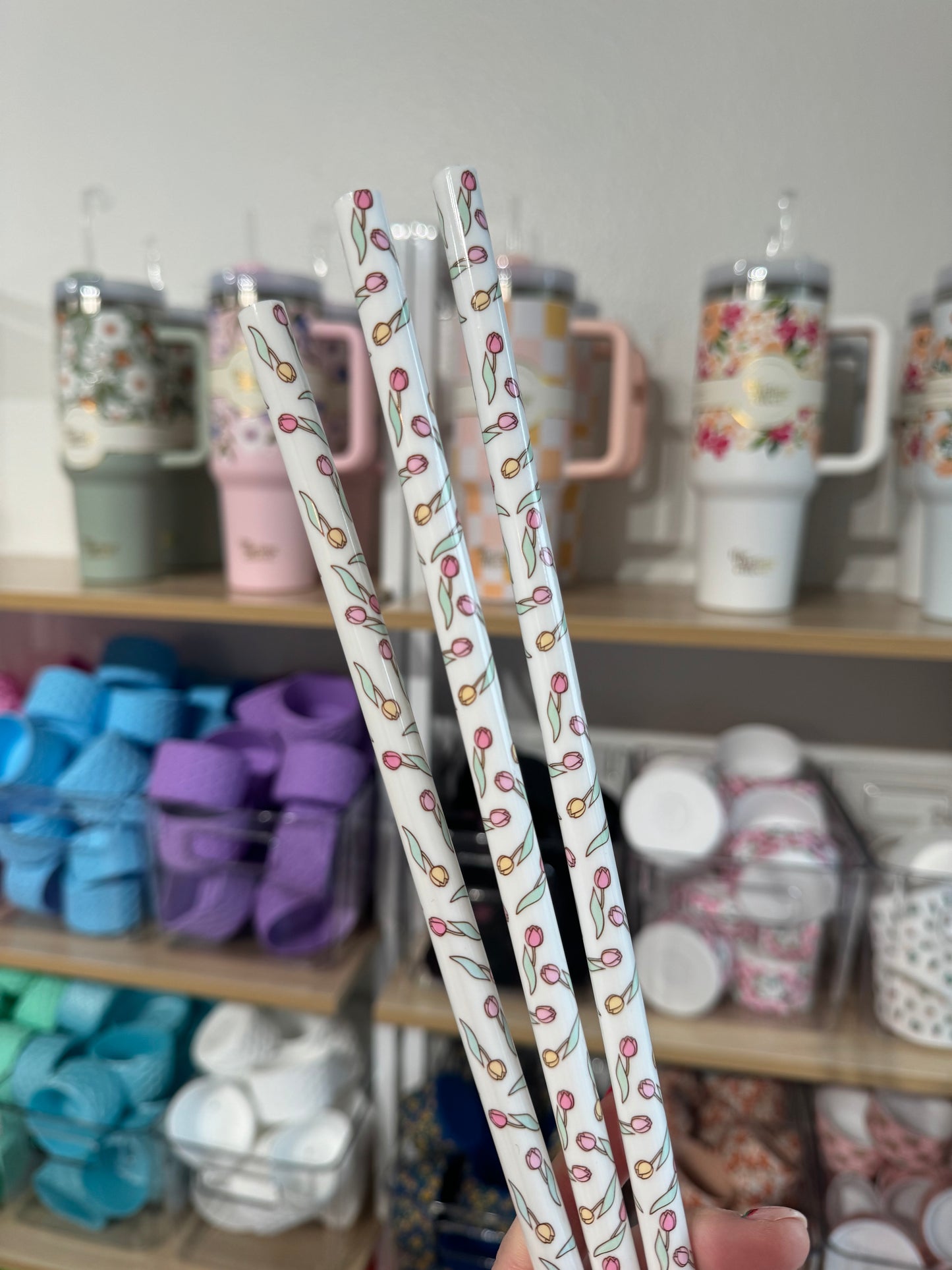 Tulips 40 oz Reusable Straws-Wide Fit