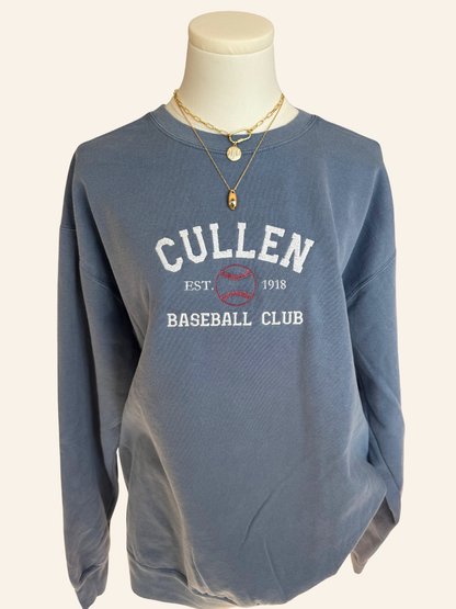 Cullen Baseball Club Embroidered Crew- Blue