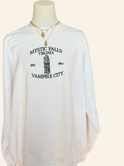 Mystic Falls Embroidered Crew