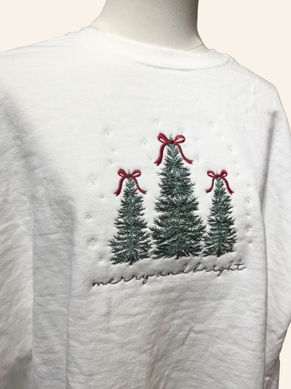 Merry & Bright Embroidered Crew