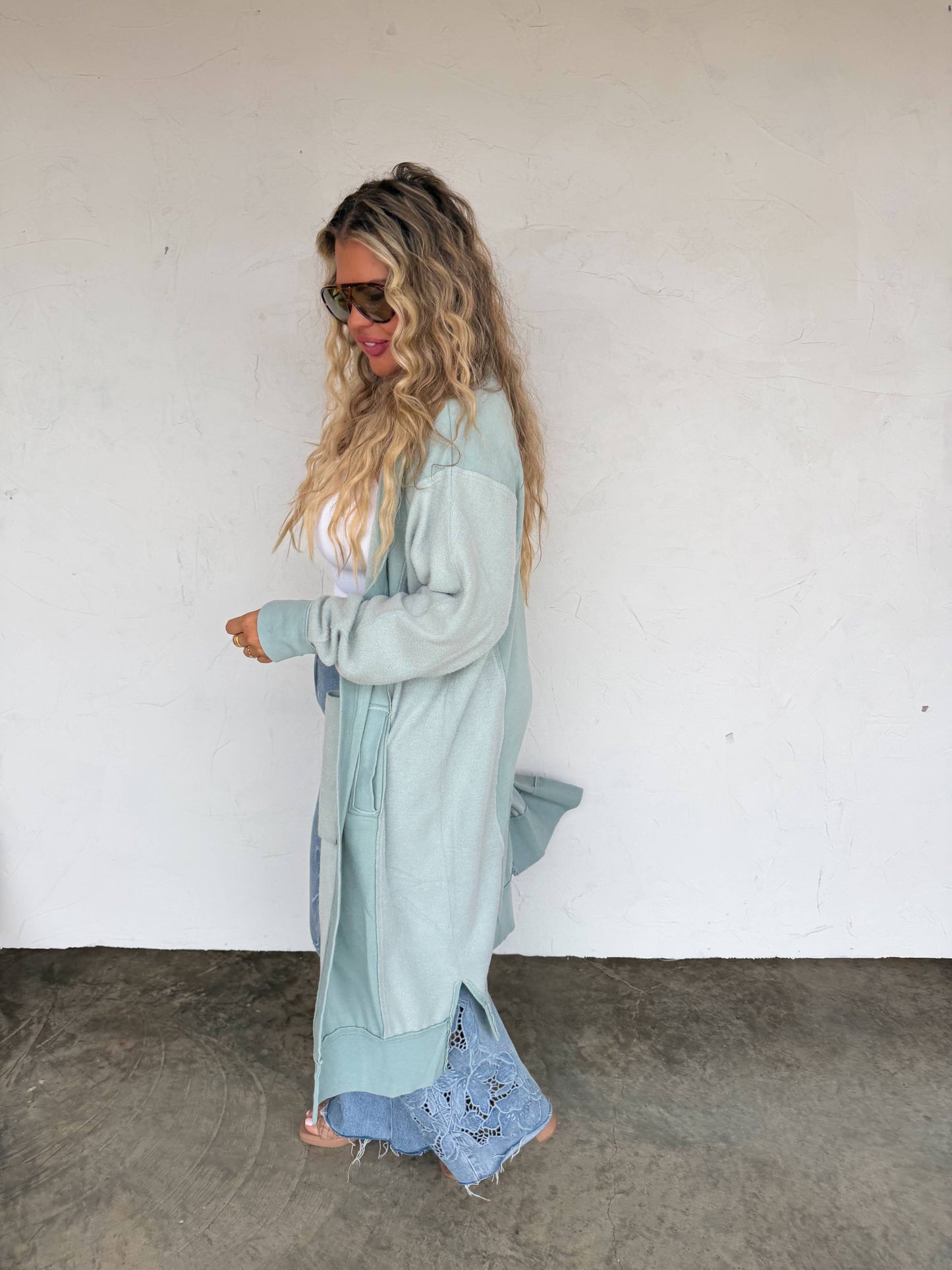 SPRING DESI SWEATSHIRT CARDIGAN: LAVENDER