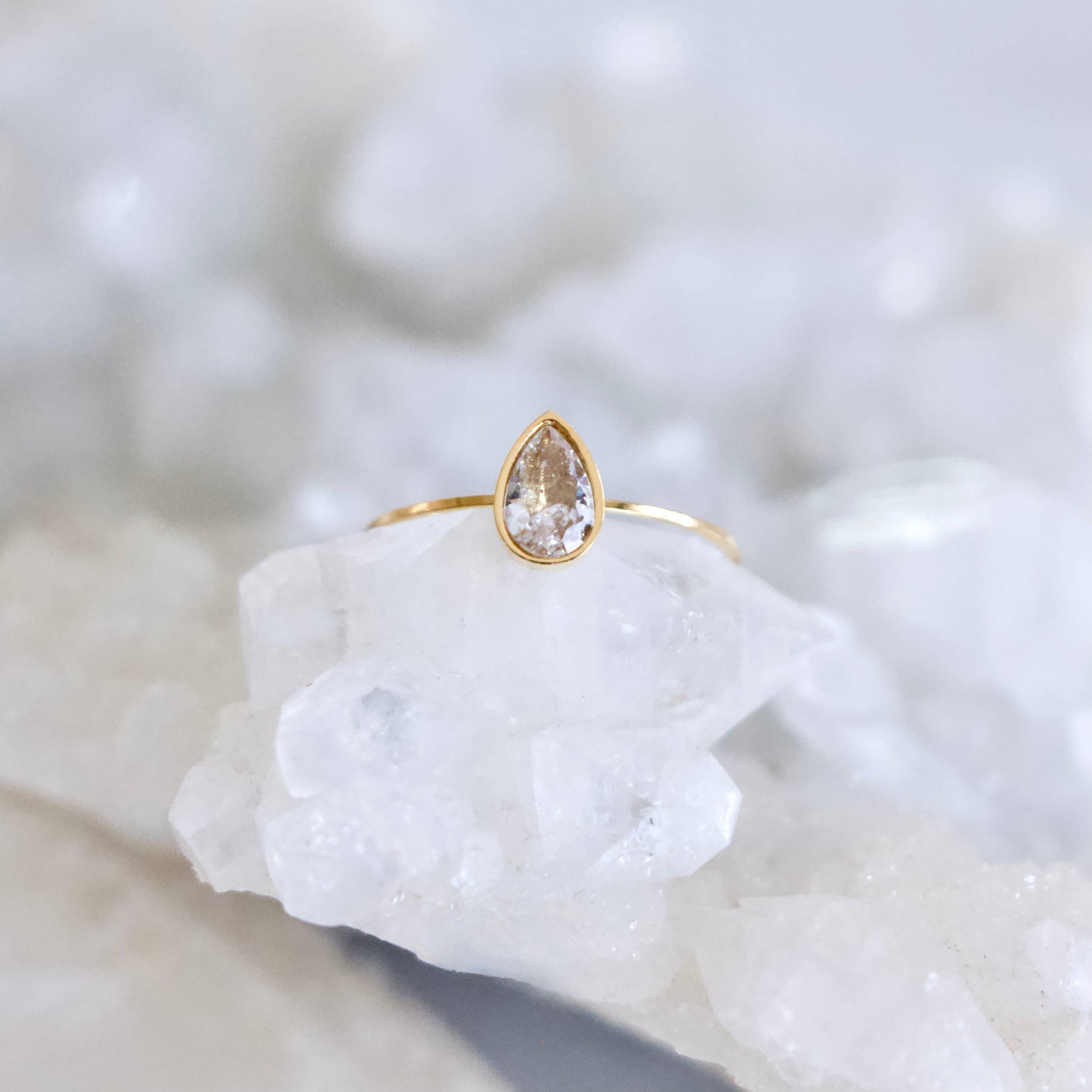 Zircon Teardrop Ring - Waterproof 