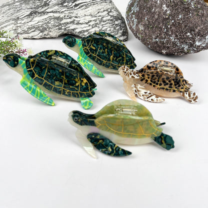 Ocean Turtle Hair Claw Clip: Green