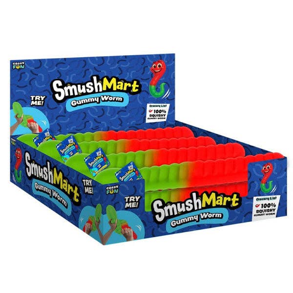 RMS SmushMart Giant Squishy Gummy Worm 15" Fidget Toy (1pc)