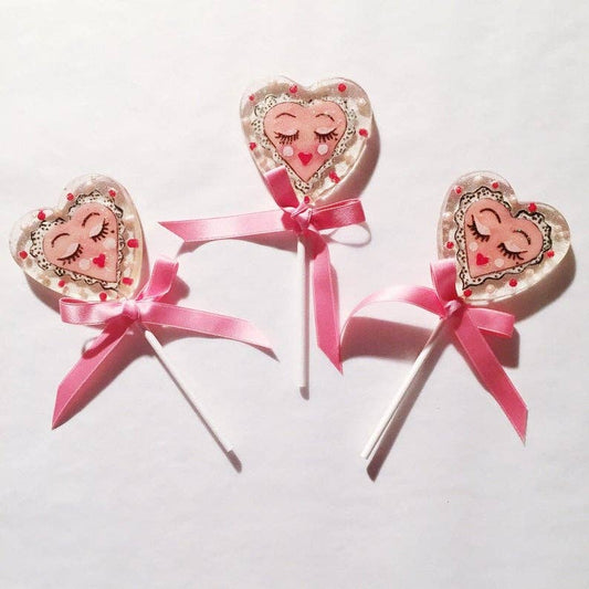 Fondant Sassy Heart Lollipops