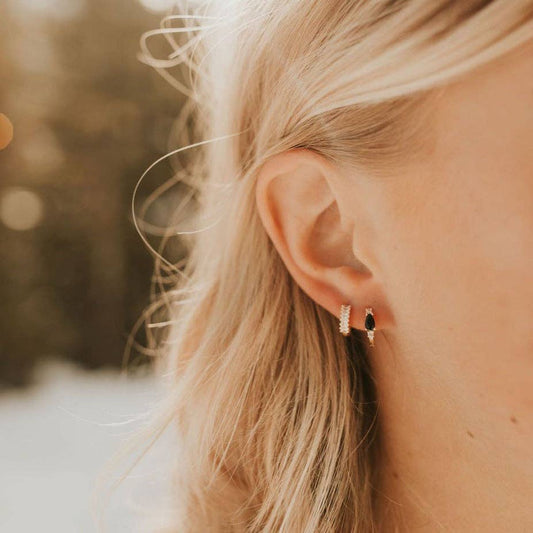 Ivy Diamond Hoops: Gold