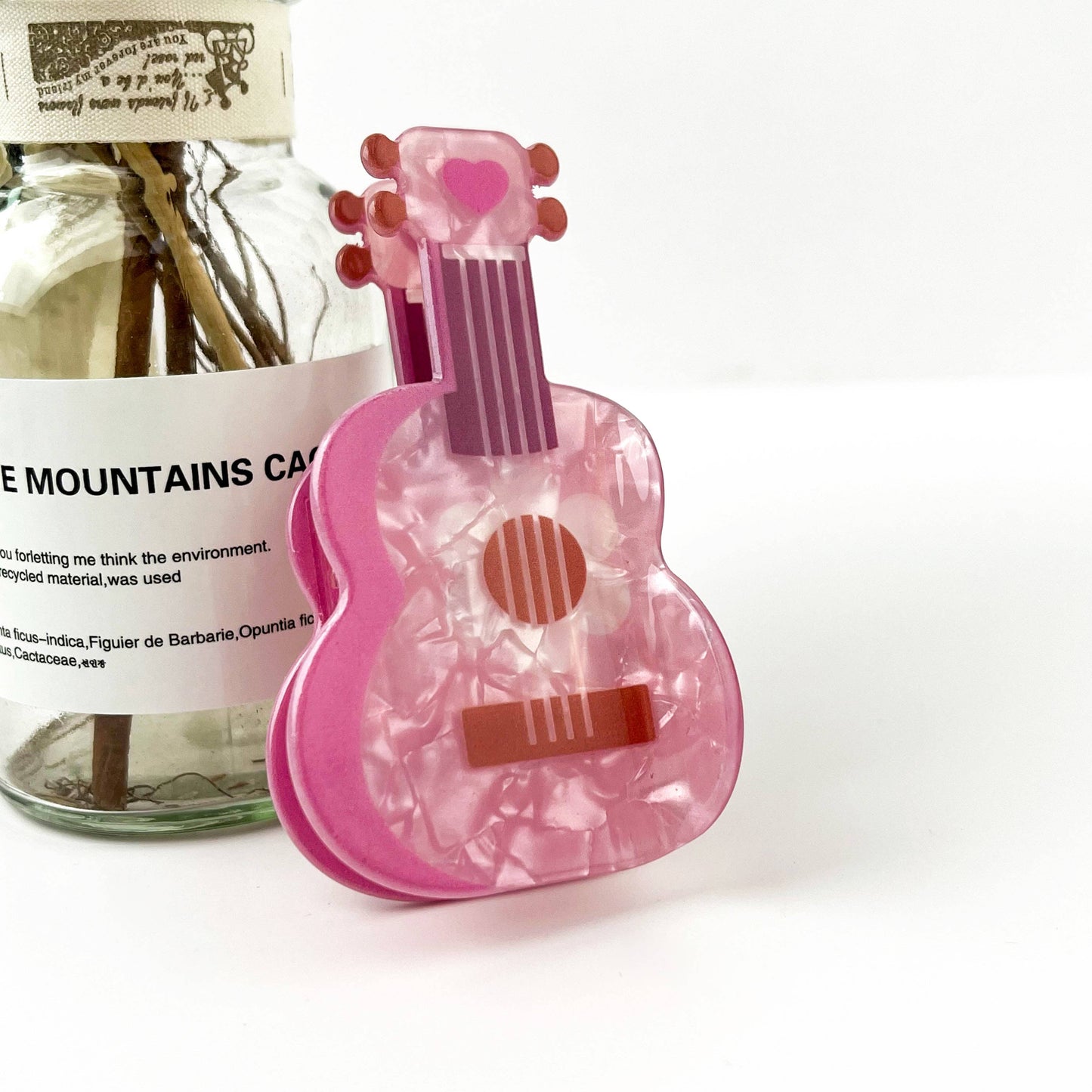 Pink Guitar Hair Clip