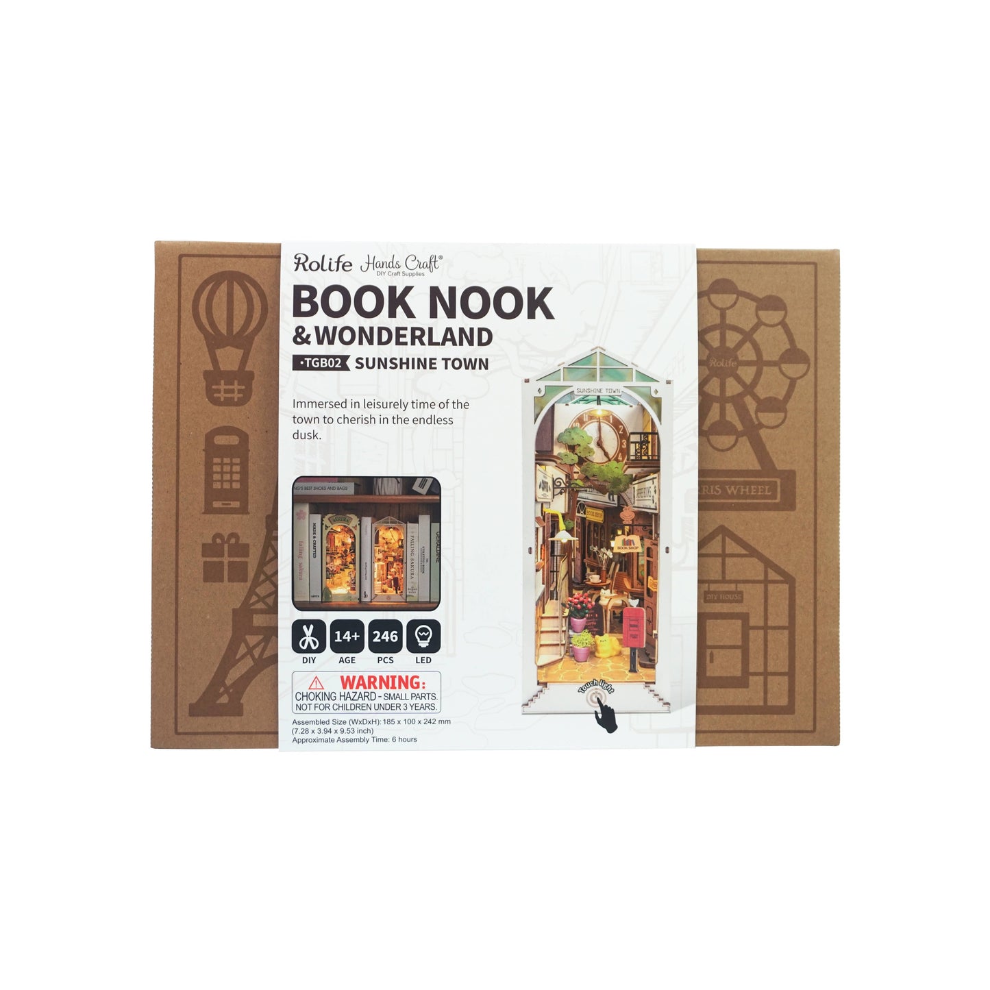 DIY Miniature House Book Nook Kit: Sunshine Town