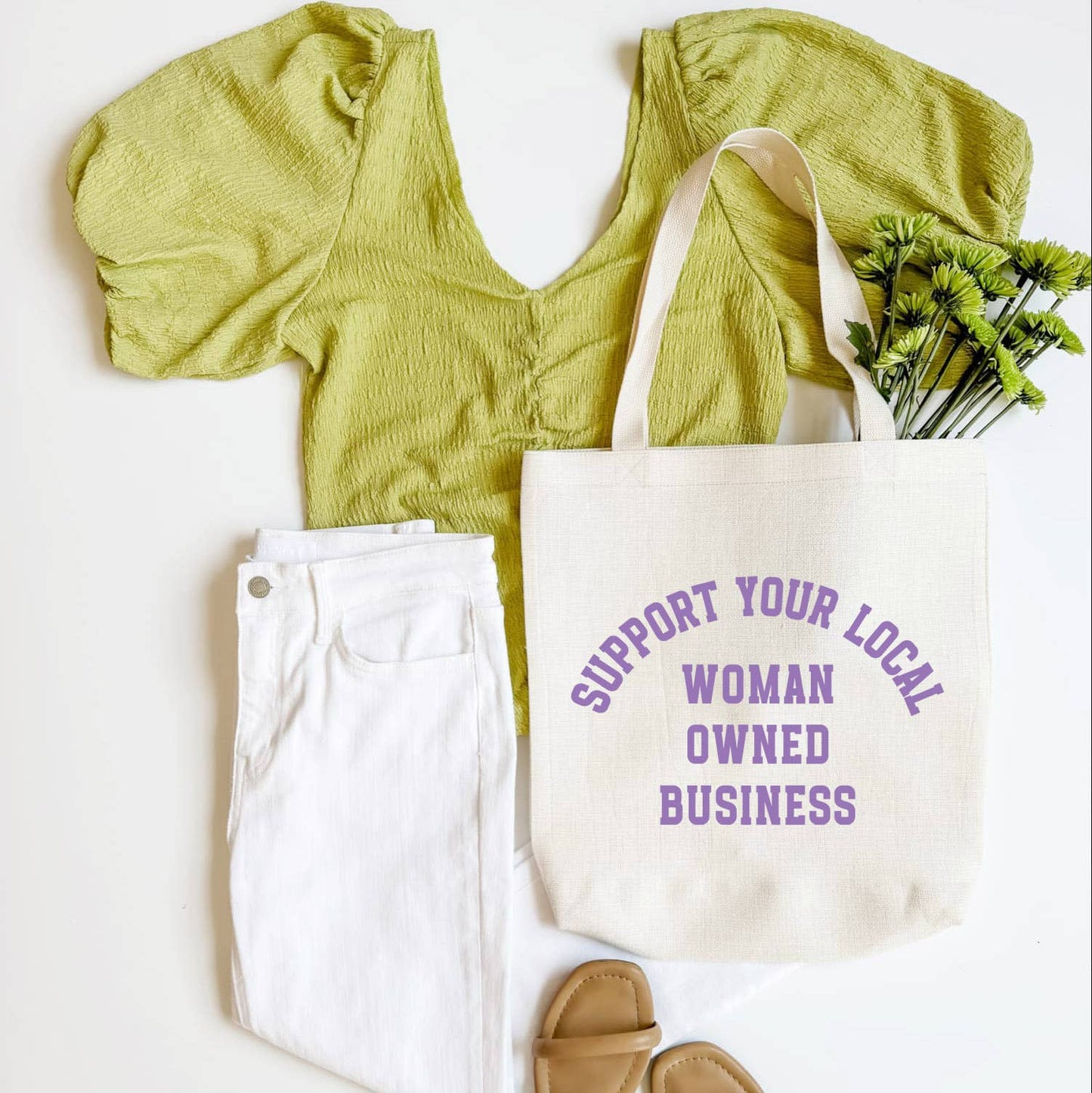 Support Your Local Woman Owned Business Tote Bag: Cotton