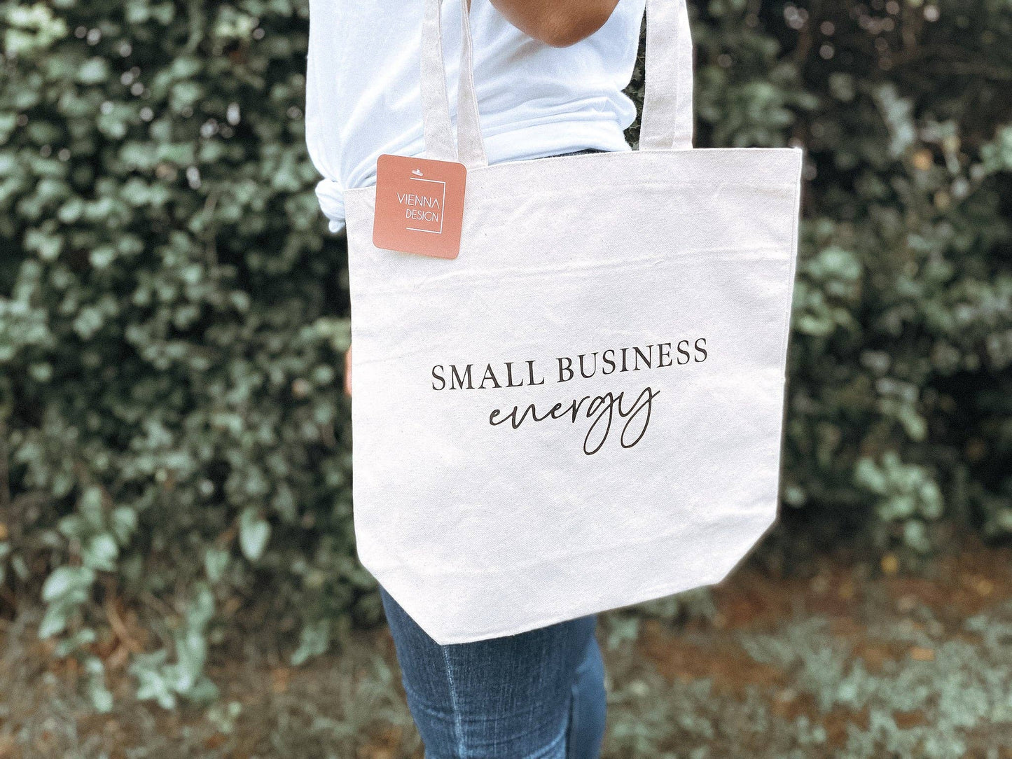 Small business energy tote bag