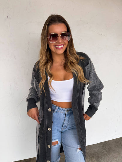 SPRING DESI SWEATSHIRT CARDIGAN: LAVENDER
