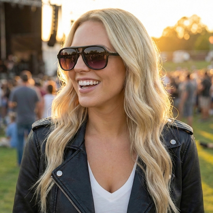 Cruz - Unisex Aviator Sunglasses – Polarized Hair-Friendly: Matte Black