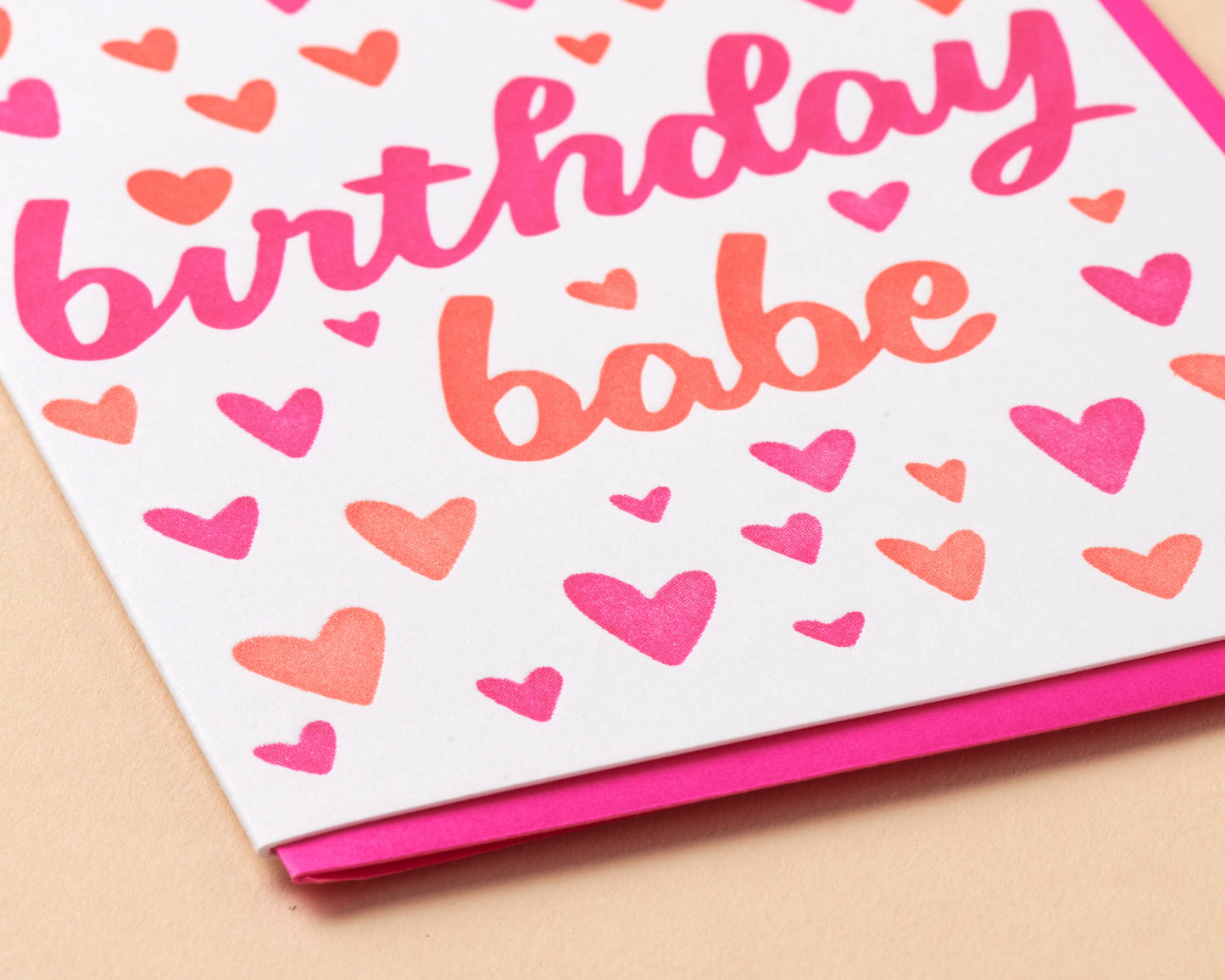 Birthday Babe Letterpress Greeting Card - Barbie, Hearts