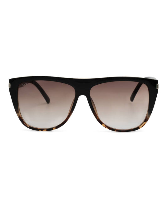 Ember - Woman's Oversized Square Sunglasses: Brown Gradient Cheetah