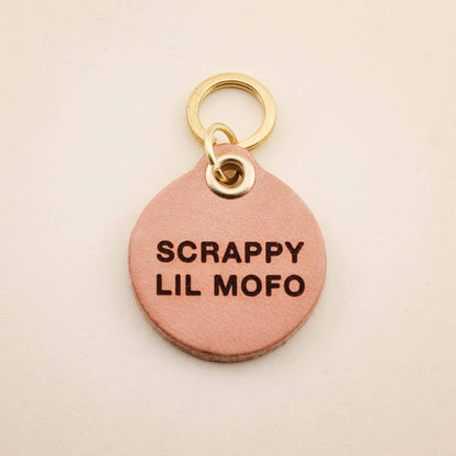 Scrappy Lil Mofo Pet Tag: Top-Grain Leather