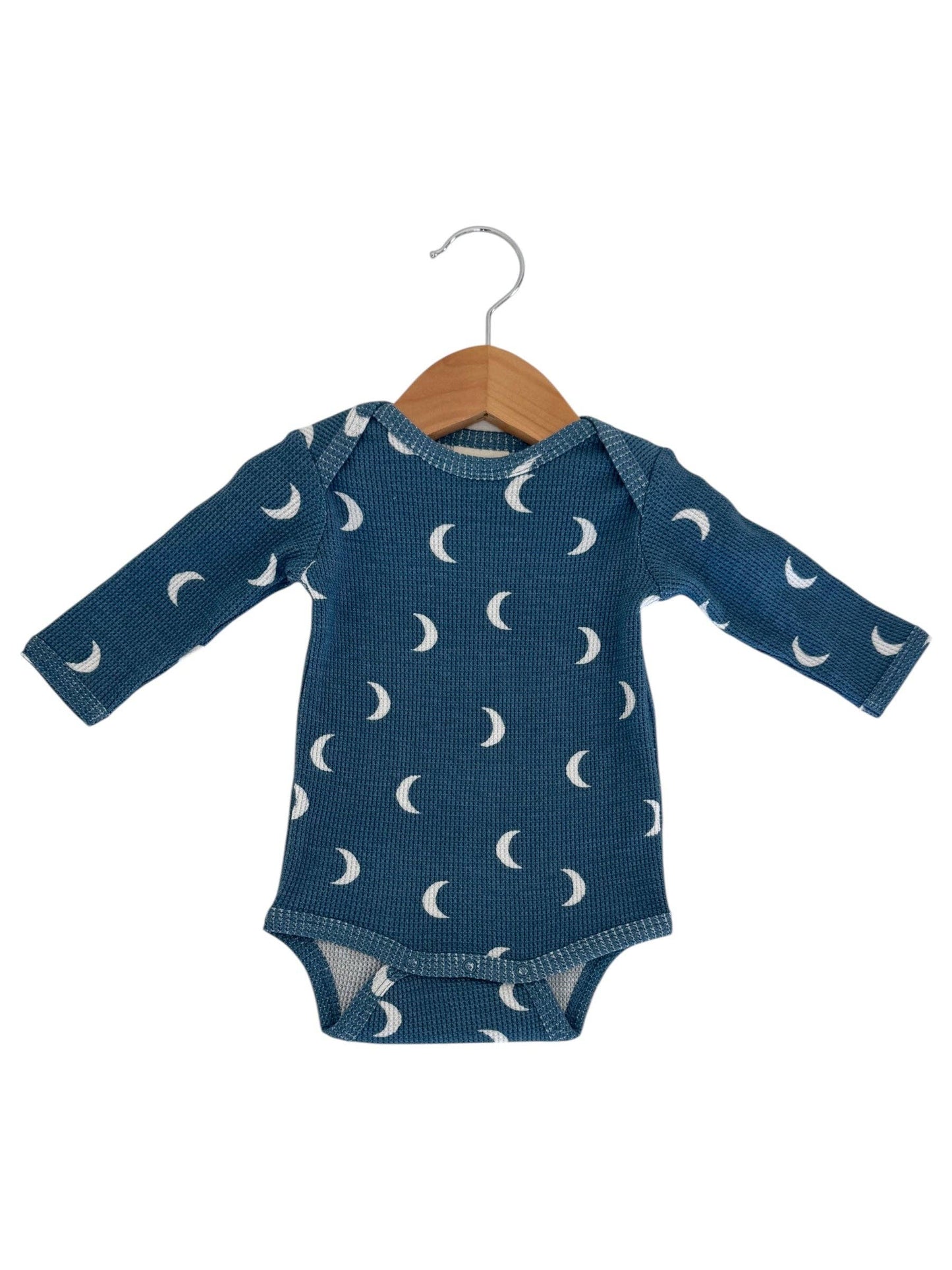 Organic Waffle Bodysuit, Midnight Moon