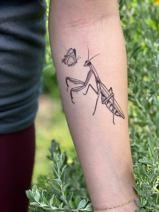 Praying Mantis Temporary Tattoo: 1 Pack