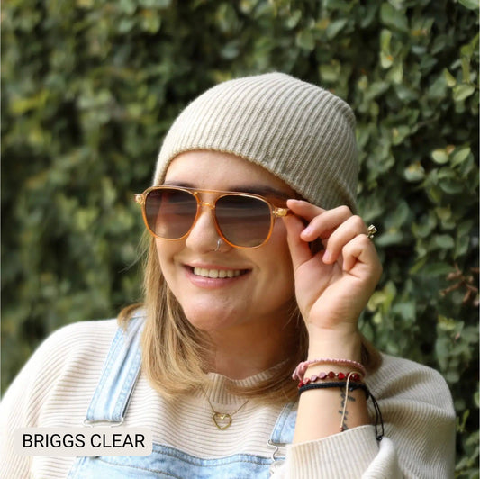 Briggs - Women's Polarized Small/ Medium Aviator : Clear