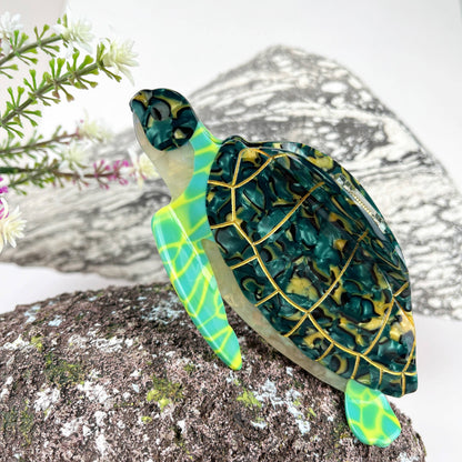 Ocean Turtle Hair Claw Clip: Green