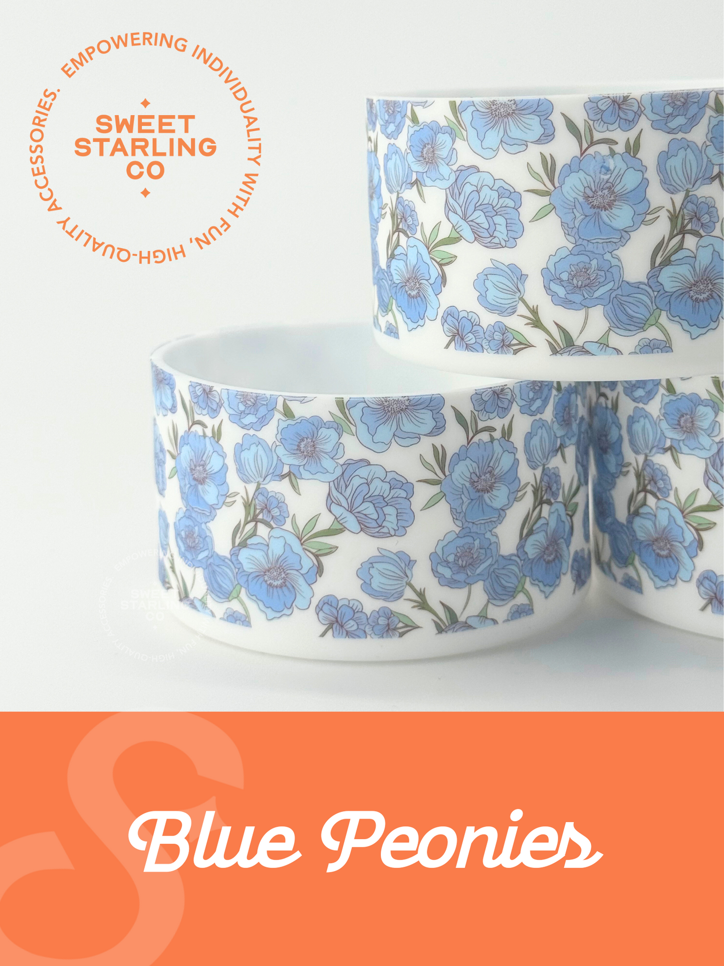 Blue Peonies Tumbler Boots