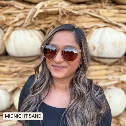 Midnight - Women's Polarized Medium Horn Sunglasses: Hot Pink